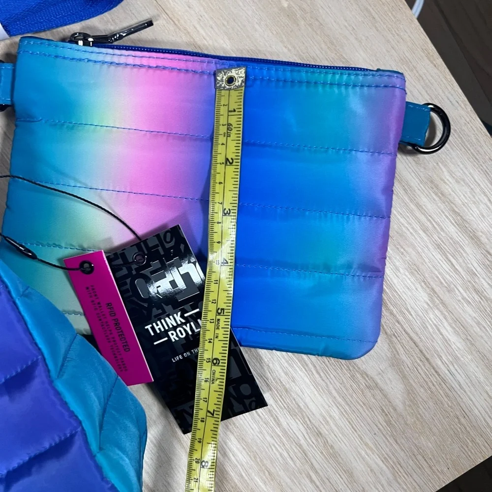 THINK ROYLN Ombre Rainbow Quilted Bag with Pouch